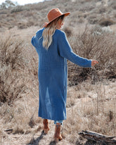 Your Own World – Duster-Strickjacke – Blau